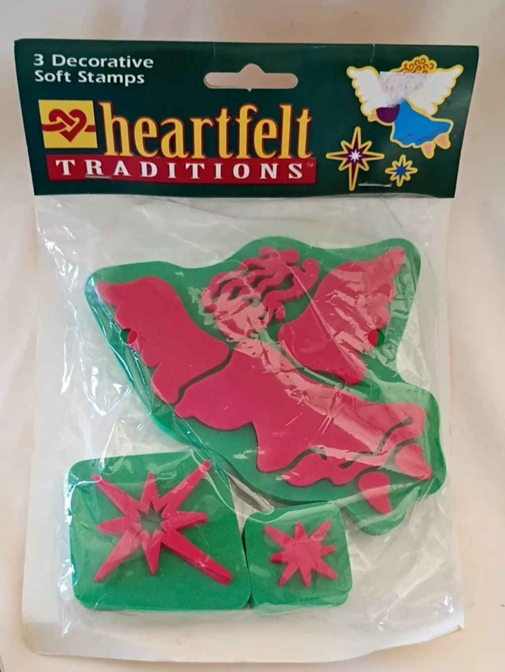 NEW Vintage Heartfelt Traditions Christmas Soft Stamps Set Of 3 Packs 1996